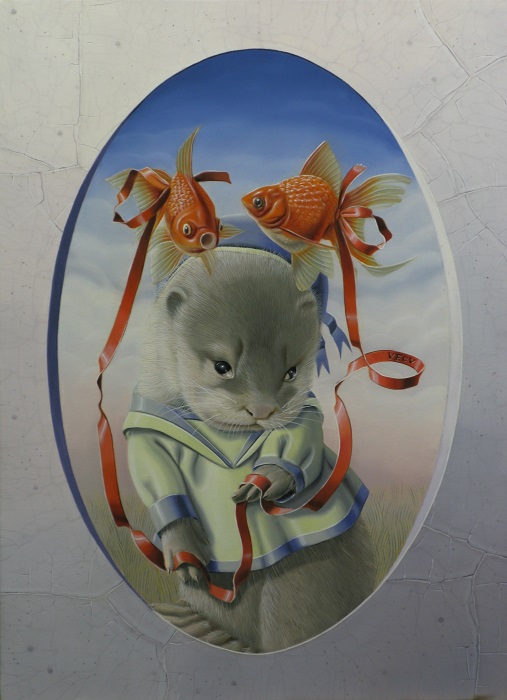  »Espérance de jeune loutre » 33X24cm 4F