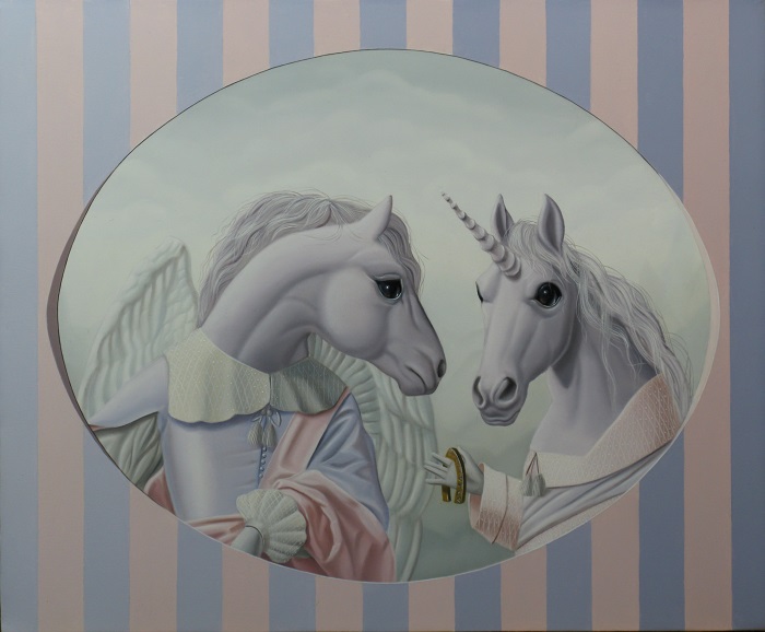 « Pégase et la Licorne » 38x46cm 8f