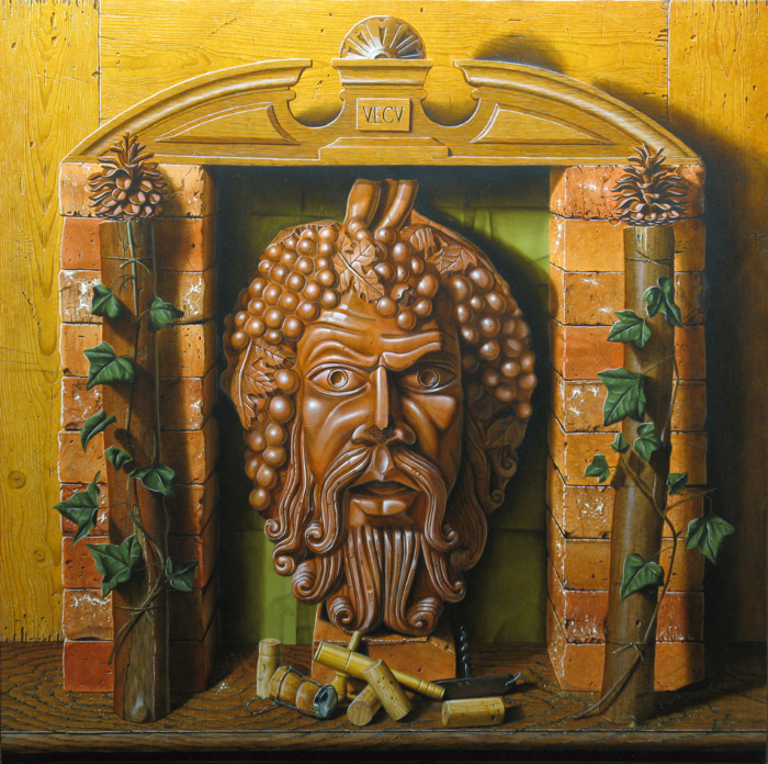 « offrandes à Dionysos » 60x60cm