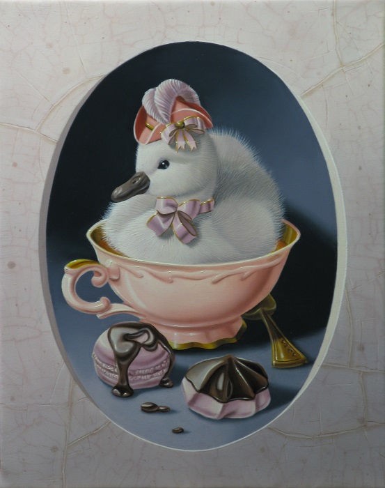 « Le cygneau aux mignardises » 24x19cm 2f (sold)