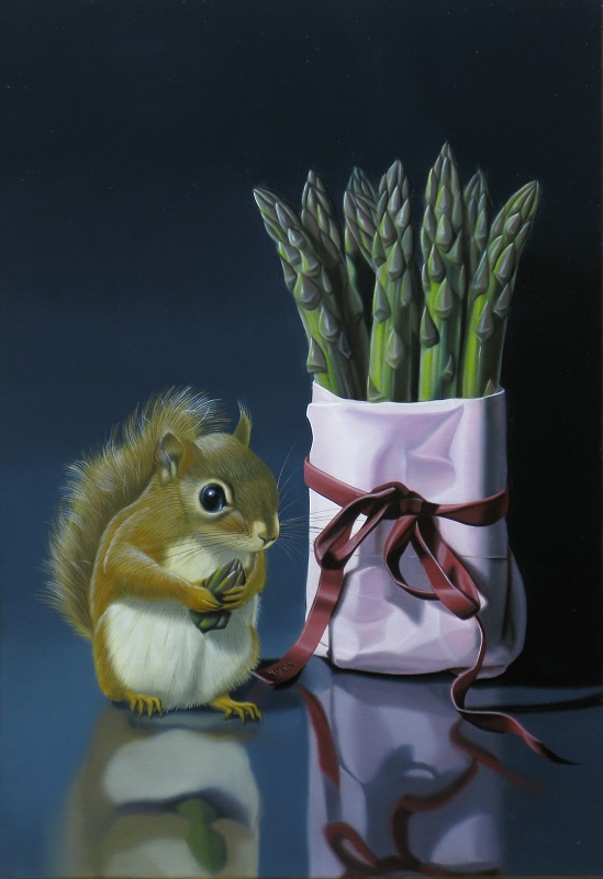 « L’écureuil à la botte d’asperges » 35×24 cm 5P (Galerie ArtBoutique – Les Pays-Bas)licensed by Artlicensing