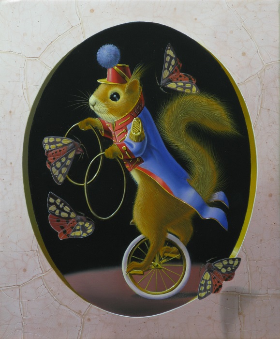 « L’écureuil au monocycle » 27x22cm 3F (sold)