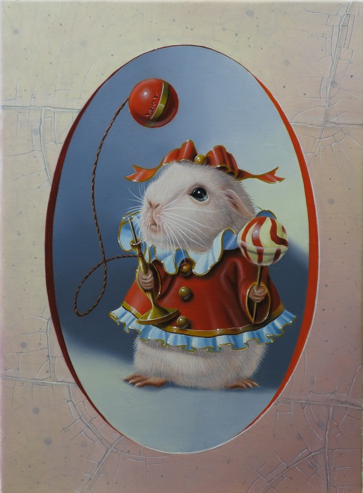 « L’hamster au bilboquet »  22X16CM 1F (sold)