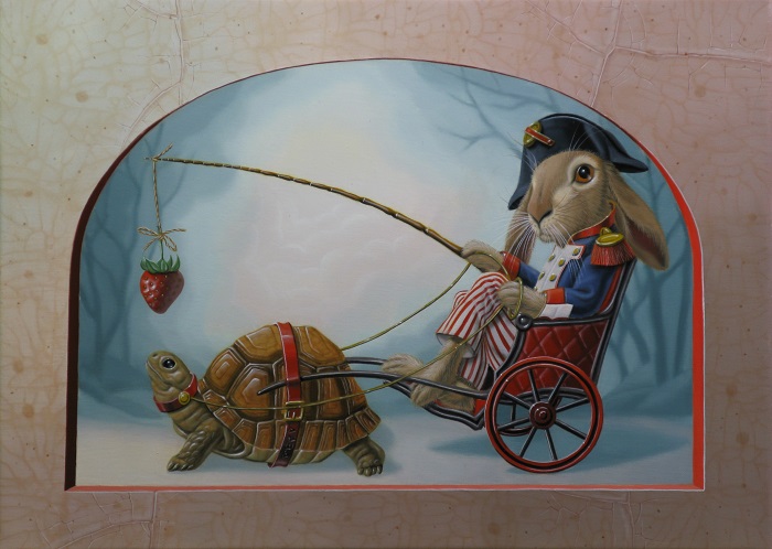 « Le lièvre et la tortue N°2 » 33x24cm 4f (sold)