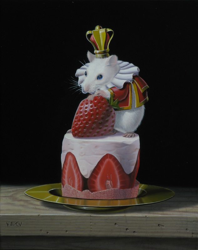  »La souris au fraisier » 19x24cm 2f (sold) licensed by Artlicensing