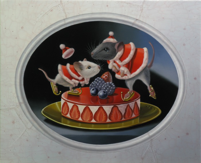 « Patineurs sur pâtisserie » 22x27cm 3f (sold)