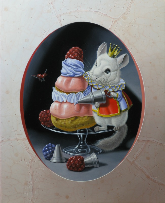 « Le chinchilla à la seringue pâtissière » 22x27cm 3f (sold)