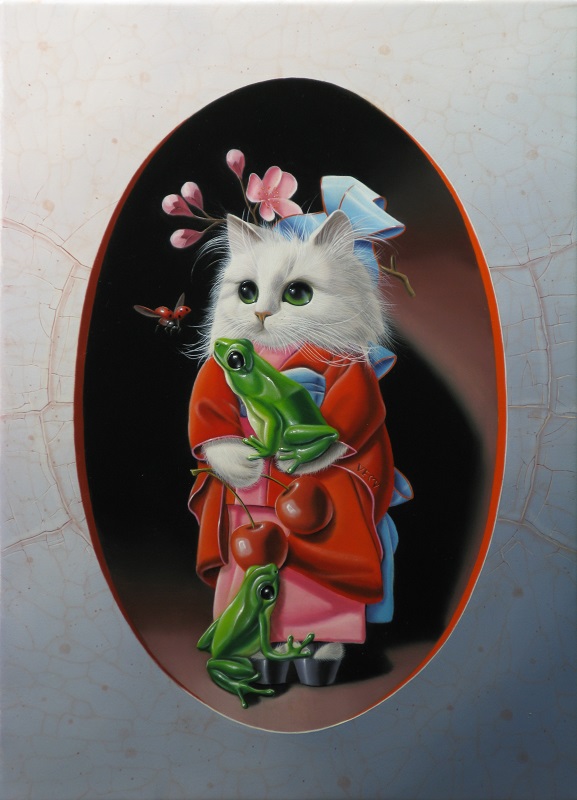 « Maneki neko n°5» 33x24cm 4F (sold)