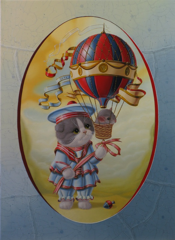 « Fillette à la montgolfière » 33x24cm 4f (sold)