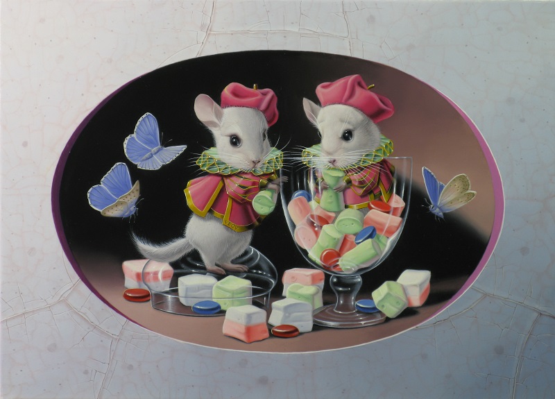 « Chinchillas aux guimauves » 33 x 24 cm 4f (sold)