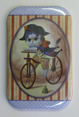 Magnet « Chat au vélo » (68x45mm) 5€