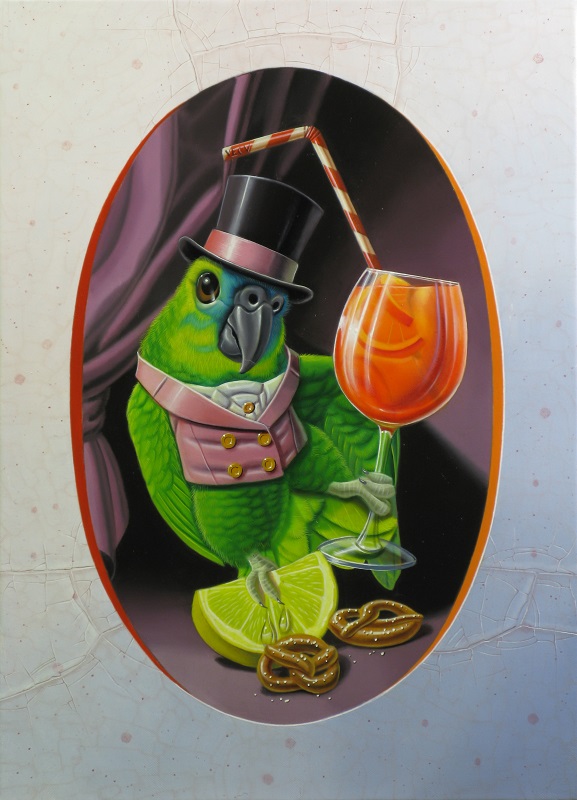 « Le perroquet au cocktail » 33 x 24 cm 4f (sold)