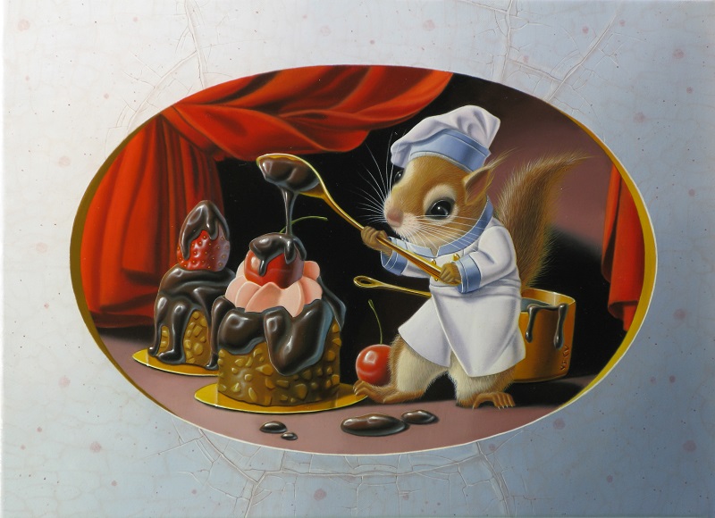 « L’écureuil maître-pâtissier » 33 x 24 cm 4f (sold)