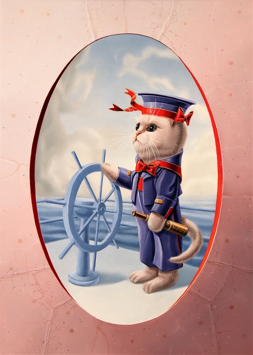 « Marin à la roue de gouvernail » 33x24cm 4f