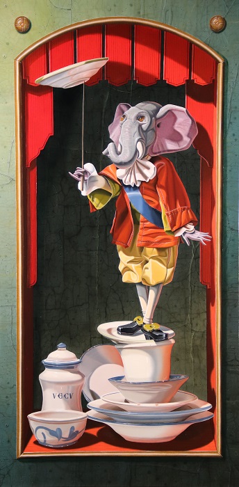 « Un éléphant dans un magasin de porcelaines » 80x40cm (sold)