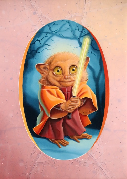 « Le yodda tarsier, grand maître Jedi » 22x16cm 1f (sold)