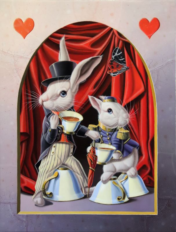 « Les deux lapins d’Alice » 35x27cm 5f (available at Haven Gallery – USA)