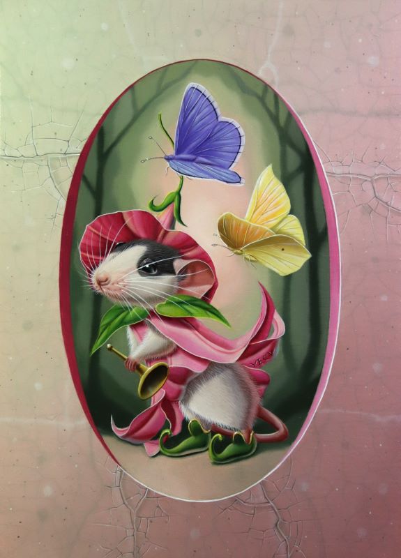 « Aventure d’une souris fleur n°6 » 22x16cm 1f (sold)