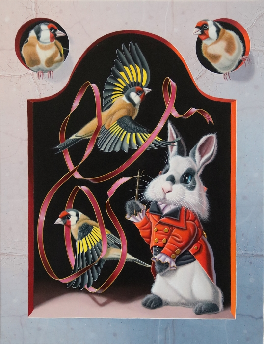 « Les chardonnerets savants » 35x27cm 5f