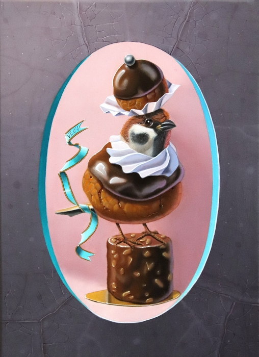 « L’habit ne fait pas le moineau » 22x16cm 1f (available at Honingen Gallery – The Netherlands)