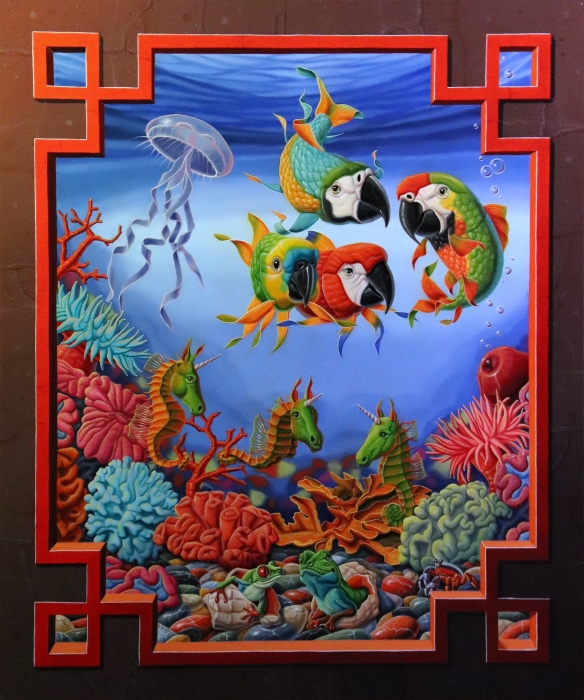 « Les poissons-perroquets (Parrotfish) » 55x46cm 10f