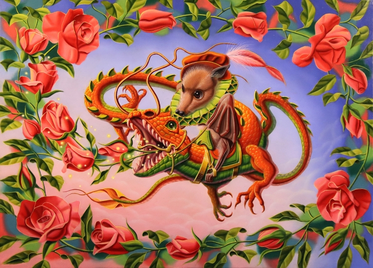 « Le vortex de roses » 33x24cm 4f (available at Haven Gallery – USA)
