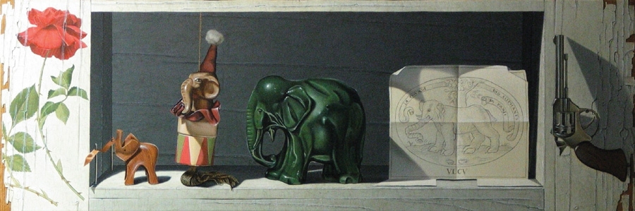 « Les  éléphants du parti » 20x60cm
