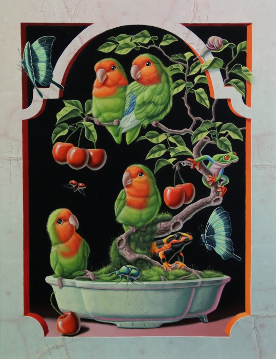 « Les inséparables » 35x27cm 5f